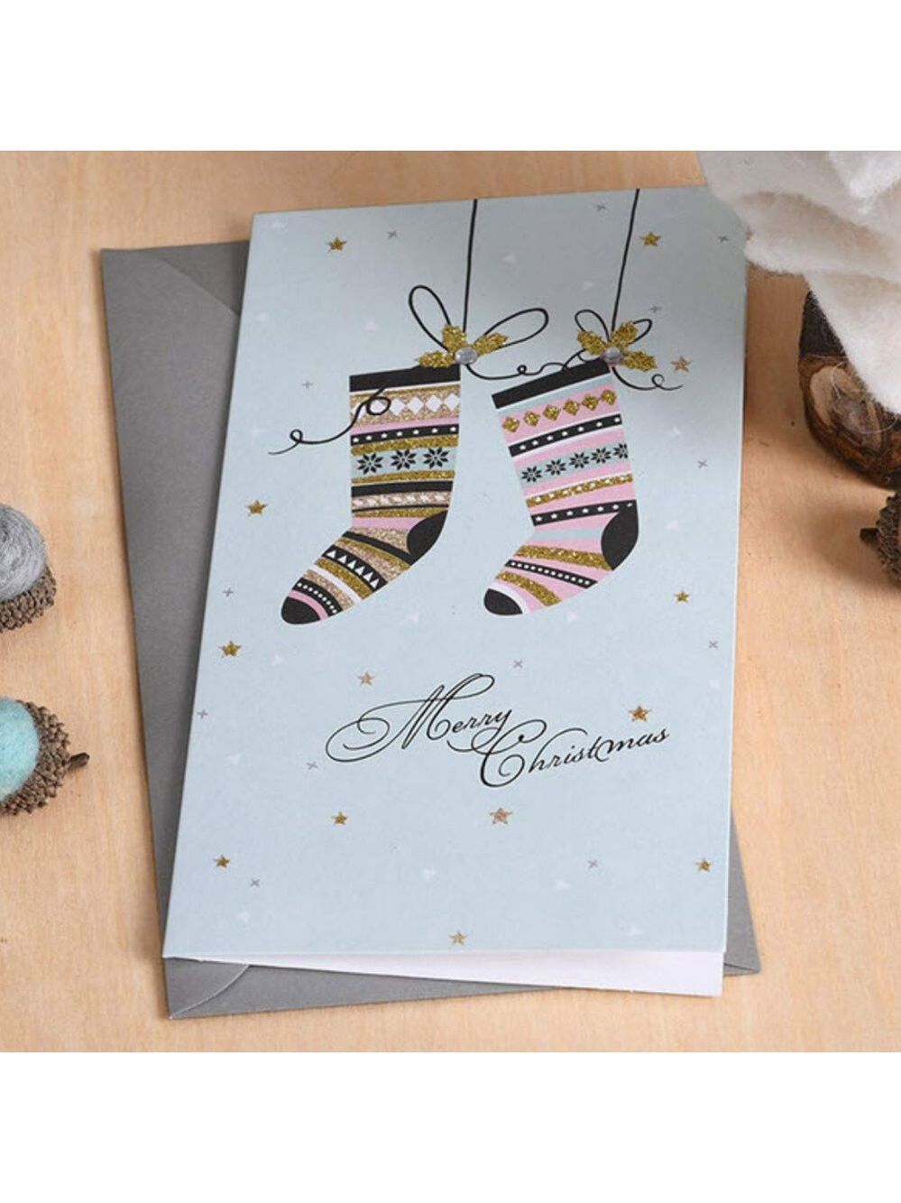 Merry Christmas Stockings greeting cards